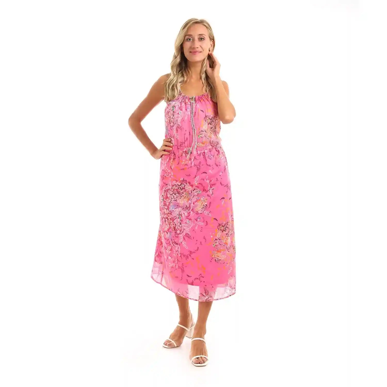 ESLA Sleeveless Dress Dark Pink - Safqqa Egypt