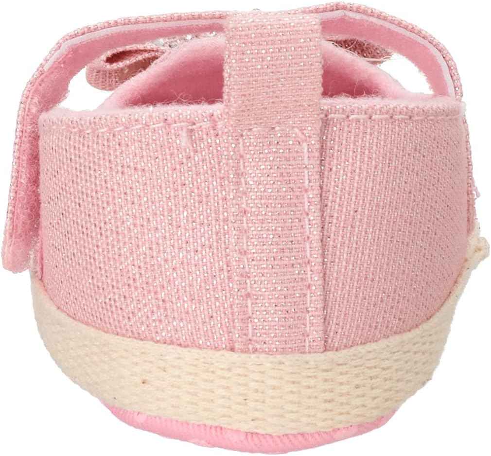 Mix & Max Velcro-Strap Bow-Detail Contrast-Sole Shoes for Girls - Pink, 9-12 Months - Safqqa Egypt