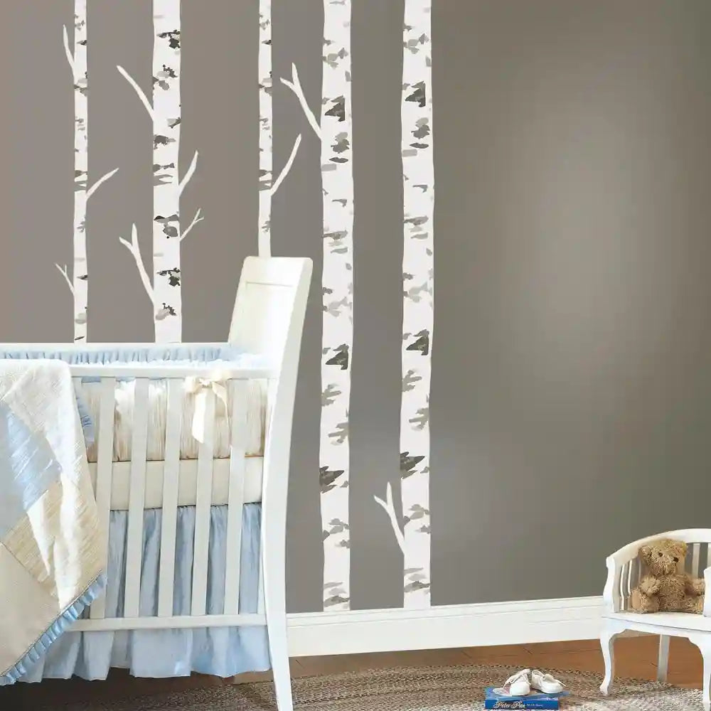 RoomMates Birch Trees Peel and Stick Giant Wall Decals, Multicolor - Safqqa Egypt