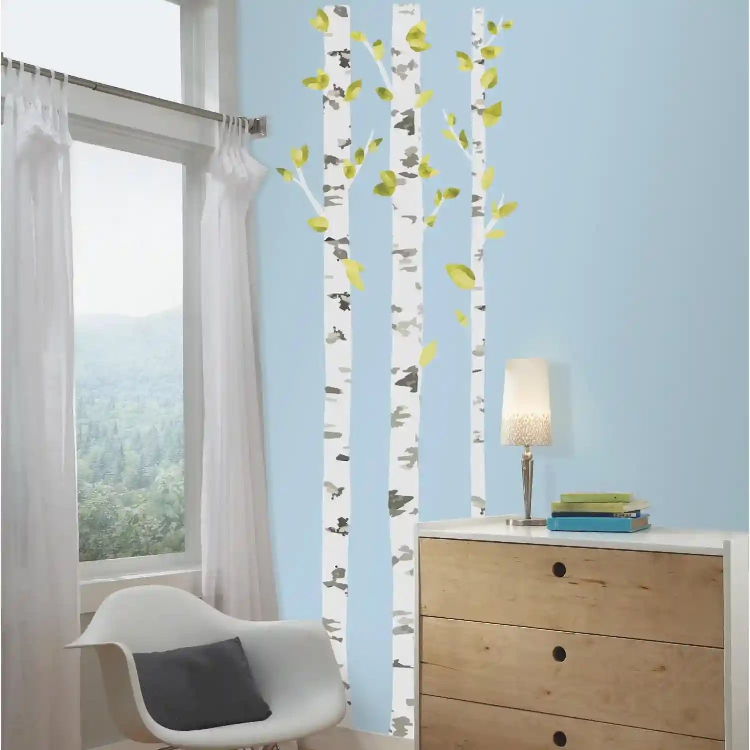 RoomMates Birch Trees Peel and Stick Giant Wall Decals, Multicolor - Safqqa Egypt