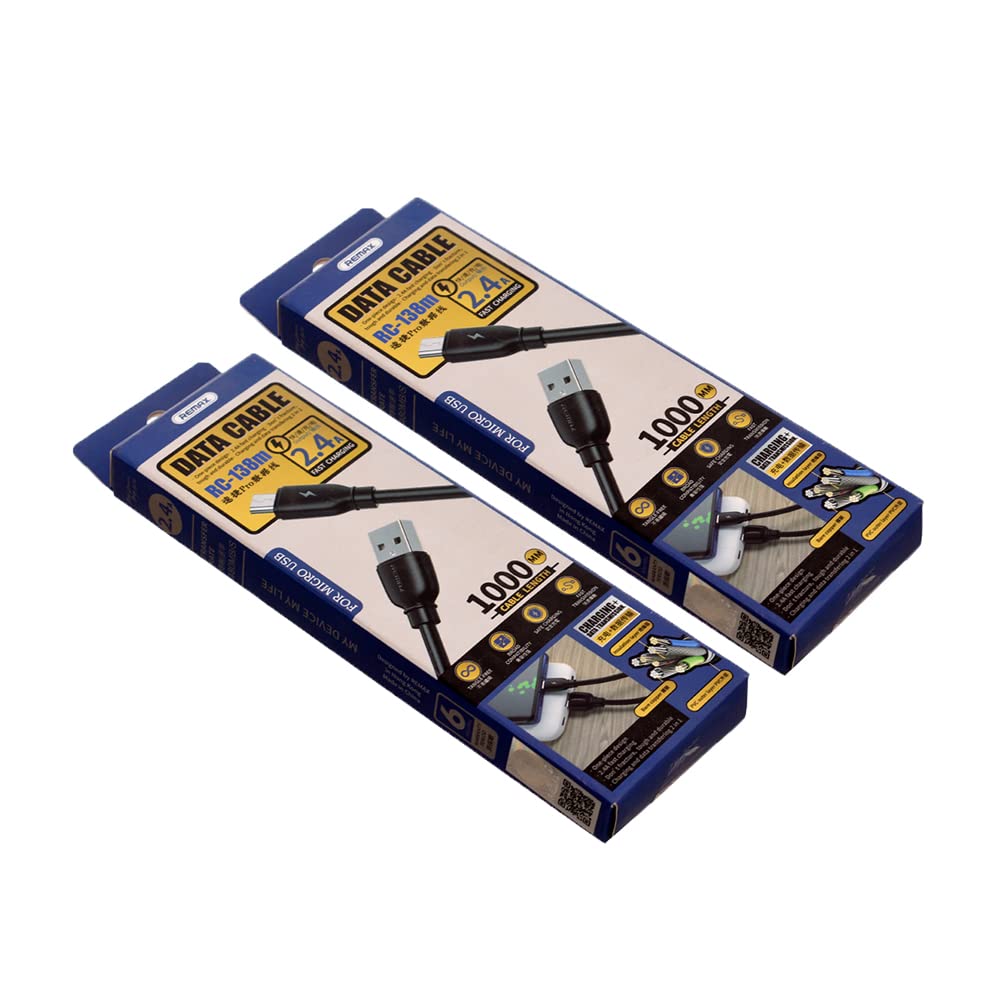 شحن سريع 2.4 أمبير بطول 1 متر USB برو مايكرو RC-138M كابل بيانات ريمكس