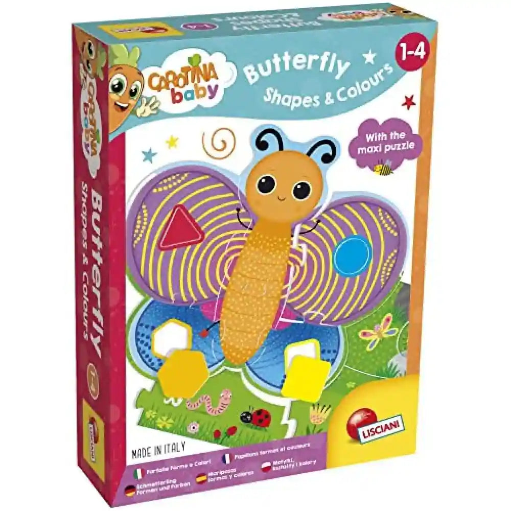 Lisciani carotina baby butterfly shaped and colours baby puzzle toy for kids - Safqqa Egypt