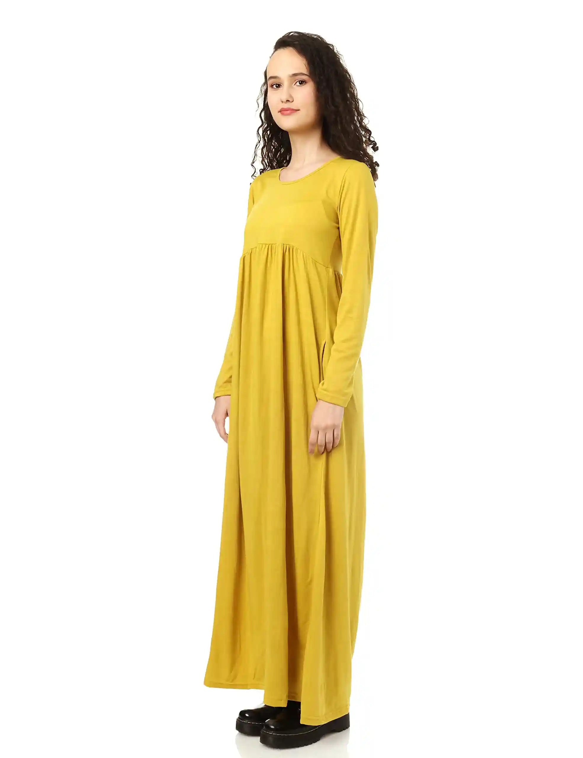 Jamila Women Long Full Sleeves Dress With Round Neck DRESS - Safqqa Egypt