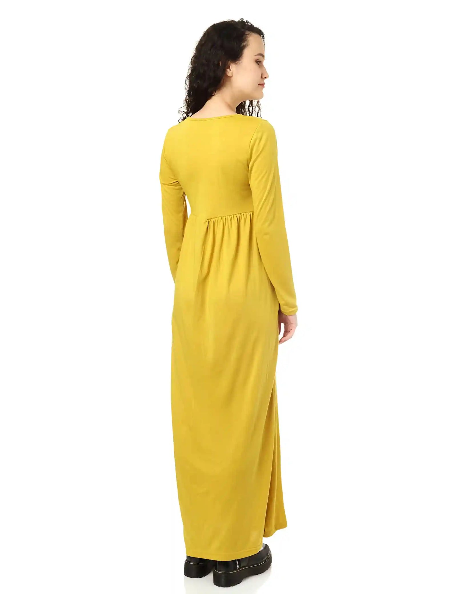 Jamila Women Long Full Sleeves Dress With Round Neck DRESS - Safqqa Egypt