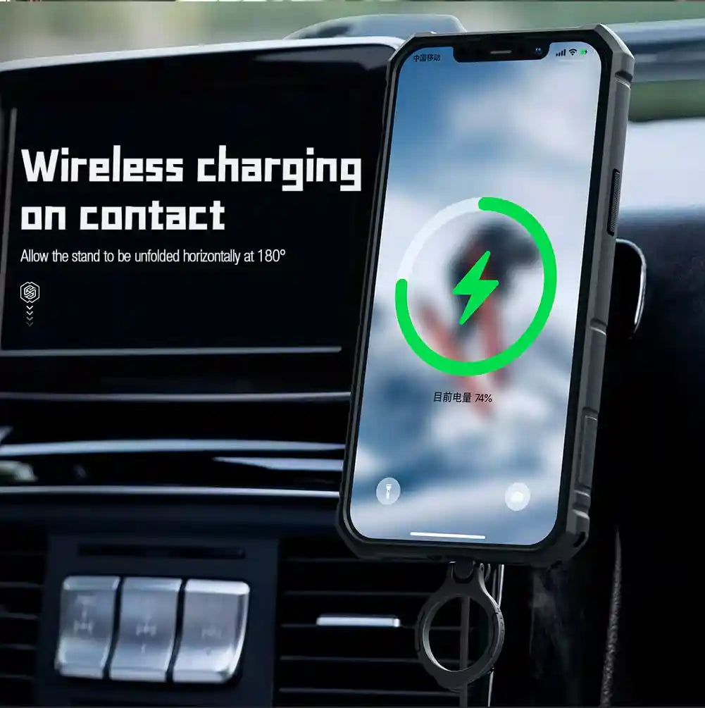 Nillkin CamShield Armor Pro Magnetic Series Cover Case Designed For Apple iPhone 14 Plus - Dark Green - Safqqa Egypt