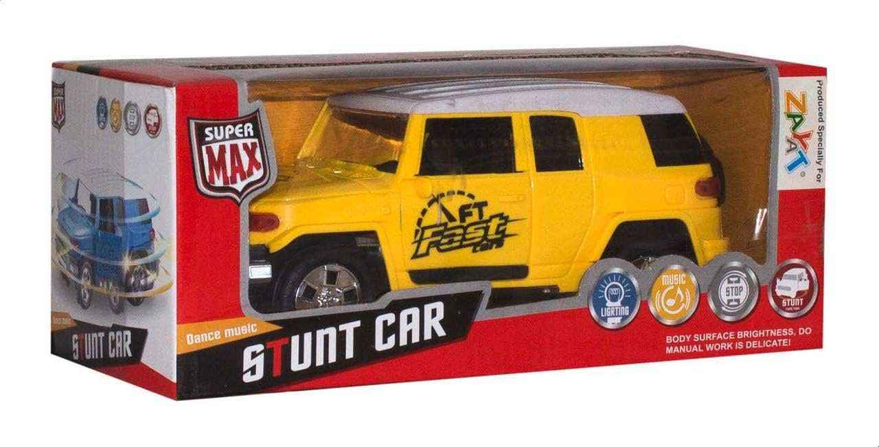 Stunt Car with Music & Lights – Yellow, Large - Safqqa Egypt