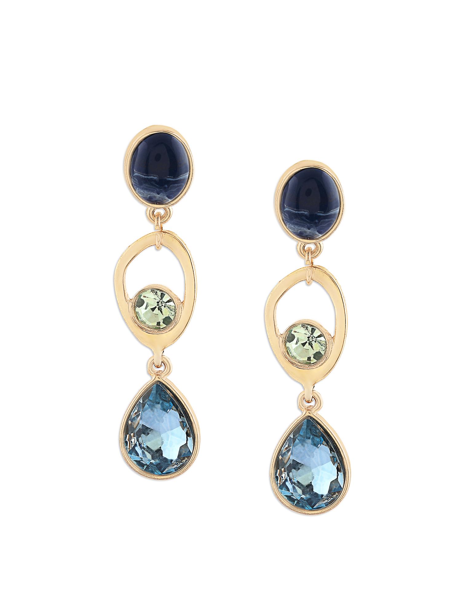 Zaveri Pearls Stones Embellished Classy Drop Earrings For Women - Safqqa Egypt
