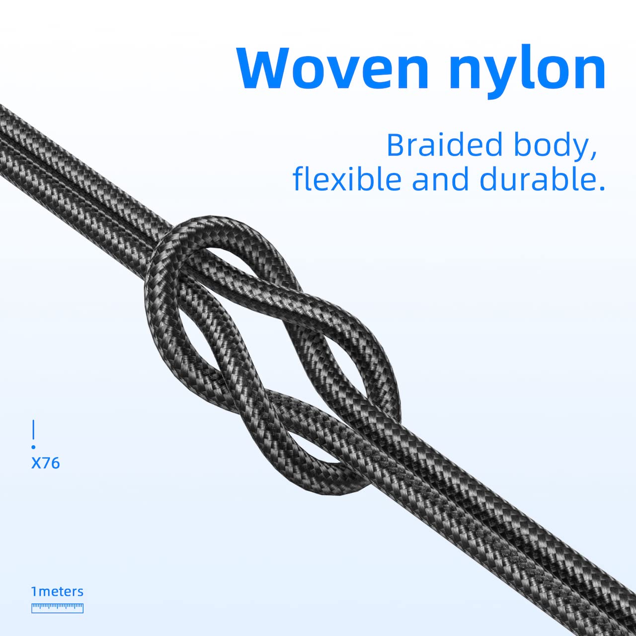 كابل شحن هوكو X76 4 في 1 – يو إس بي A إلى تايب C / مايكرو USB / لايتنينج (1 متر – 2A)