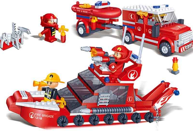 BanBao Building Blocks Fire Car and Ship Set, Multi-Color - Safqqa Egypt