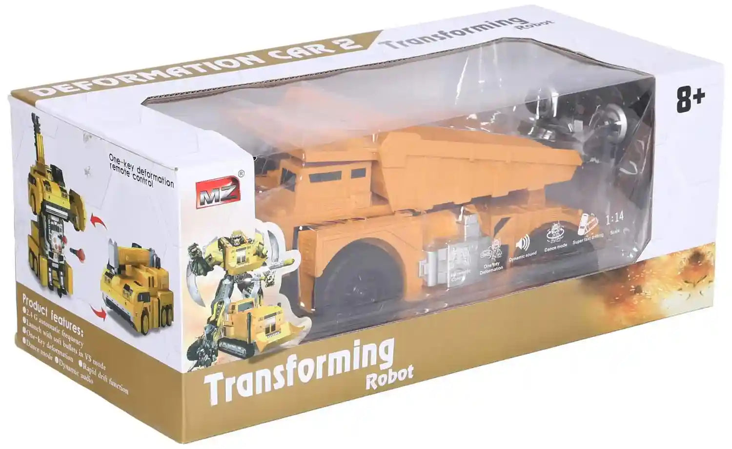 MZ Transforming Robot Truck With Remote Control for Boys - Orange - Safqqa Egypt