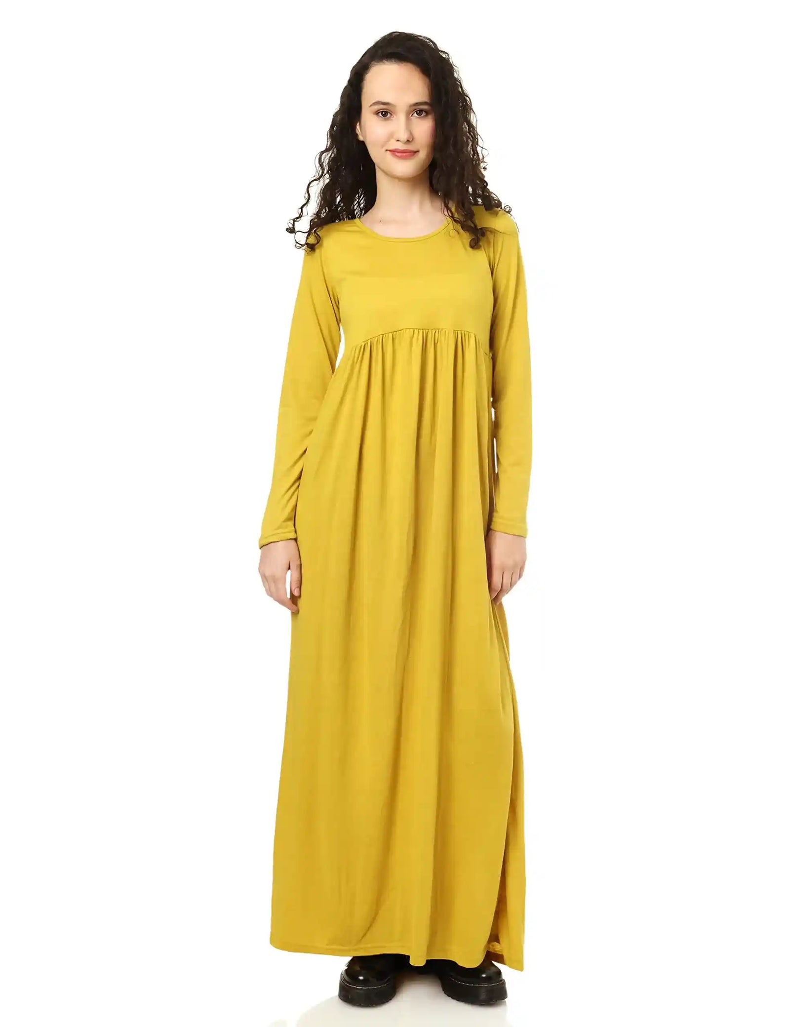 Jamila Women Long Full Sleeves Dress With Round Neck DRESS - Safqqa Egypt