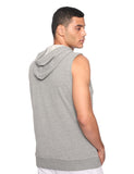 34 by Amr Diab Cotton Kangaroo-Pocket Sleeveless Hoodie for Men