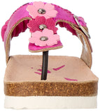 Bellino Flower Embellished Elastic Back Strap Thong Sandals for Girls