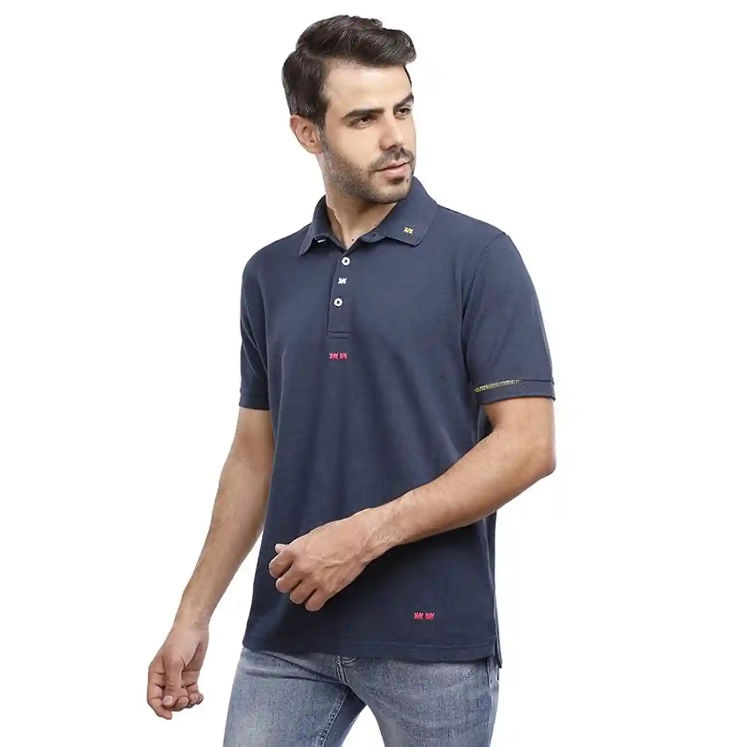 Coup Slim Fit Plain Polo Shirt with Short Sleeves and Button Closure - Safqqa Egypt