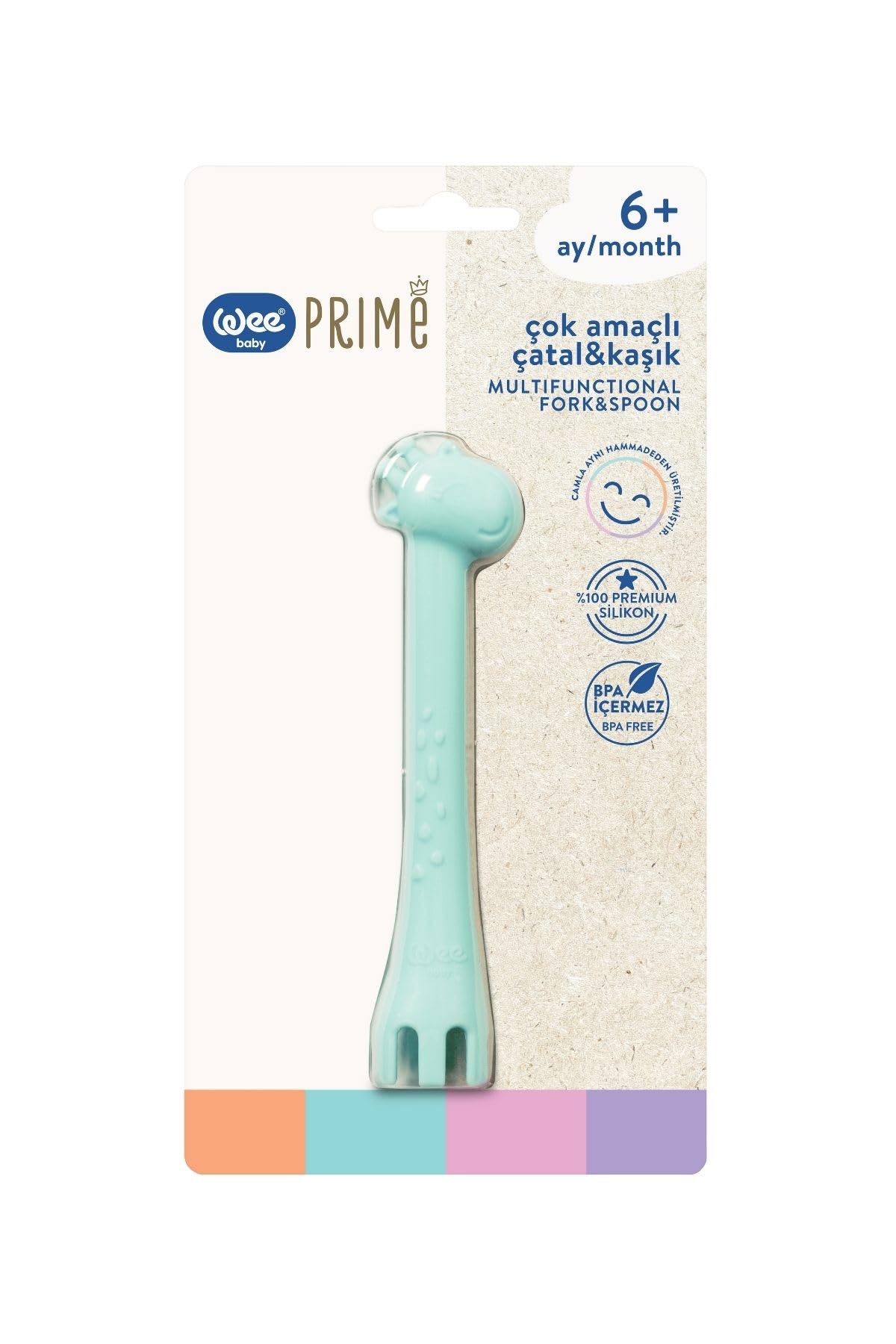 طقم Wee Baby Prime (مريلة سيليكون + ملعقة وشوكة سيليكون مزدوجة الجهة) هو الرفيق المثالي لوقت إطعام طفلك. مصنوع بالكامل من سيليكون آمن للطعام وعالي الجودة