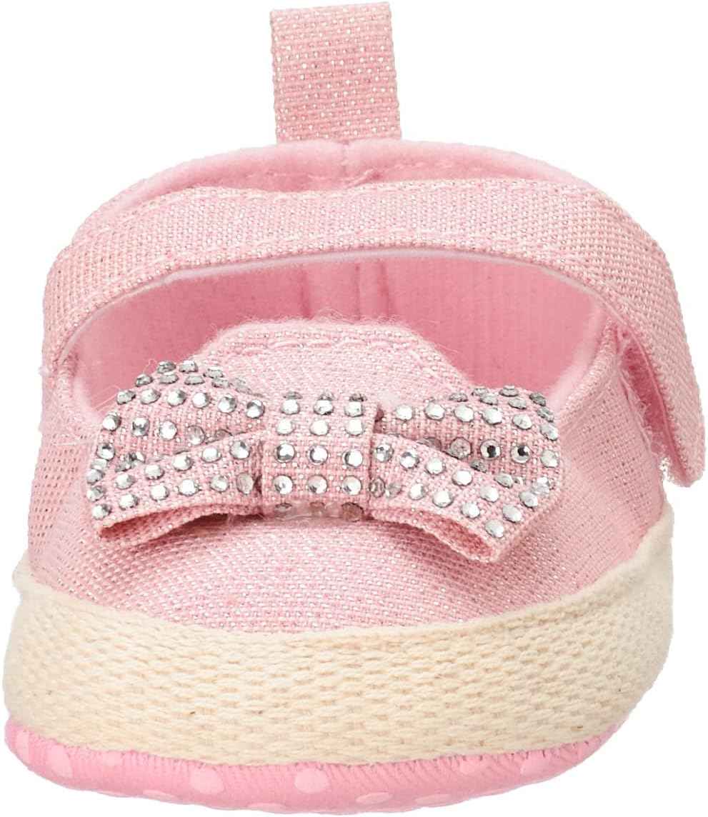 Mix & Max Velcro-Strap Bow-Detail Contrast-Sole Shoes for Girls - Pink, 9-12 Months - Safqqa Egypt