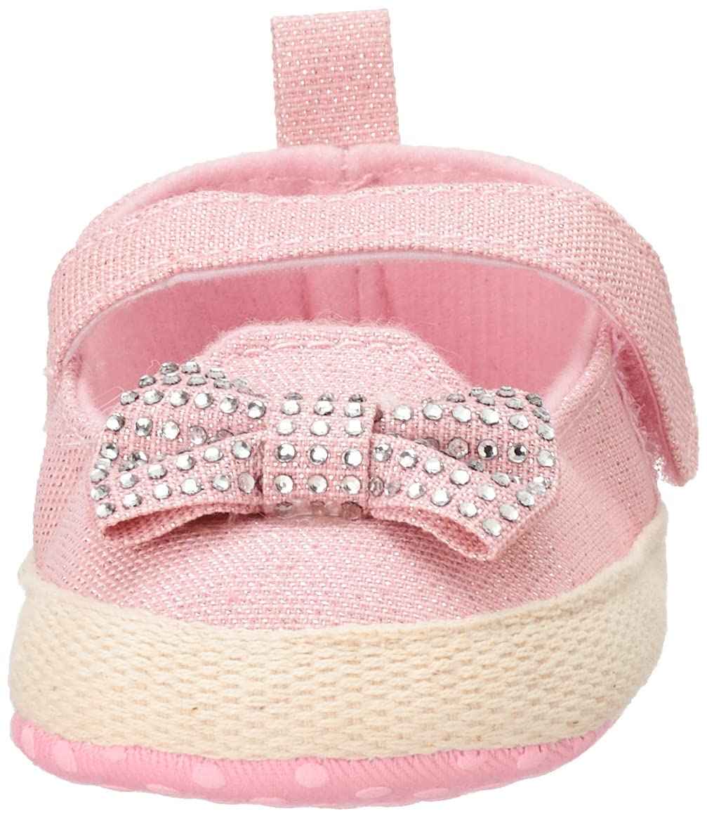 Mix & Max Velcro-Strap Bow-Detail Contrast-Sole Shoes for Girls - Pink, 9-12 Months - Safqqa Egypt