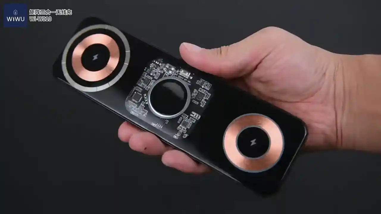 WiWU Wi-W010 Matrix 3 In 1 Wireless Charger, Black - Safqqa Egypt