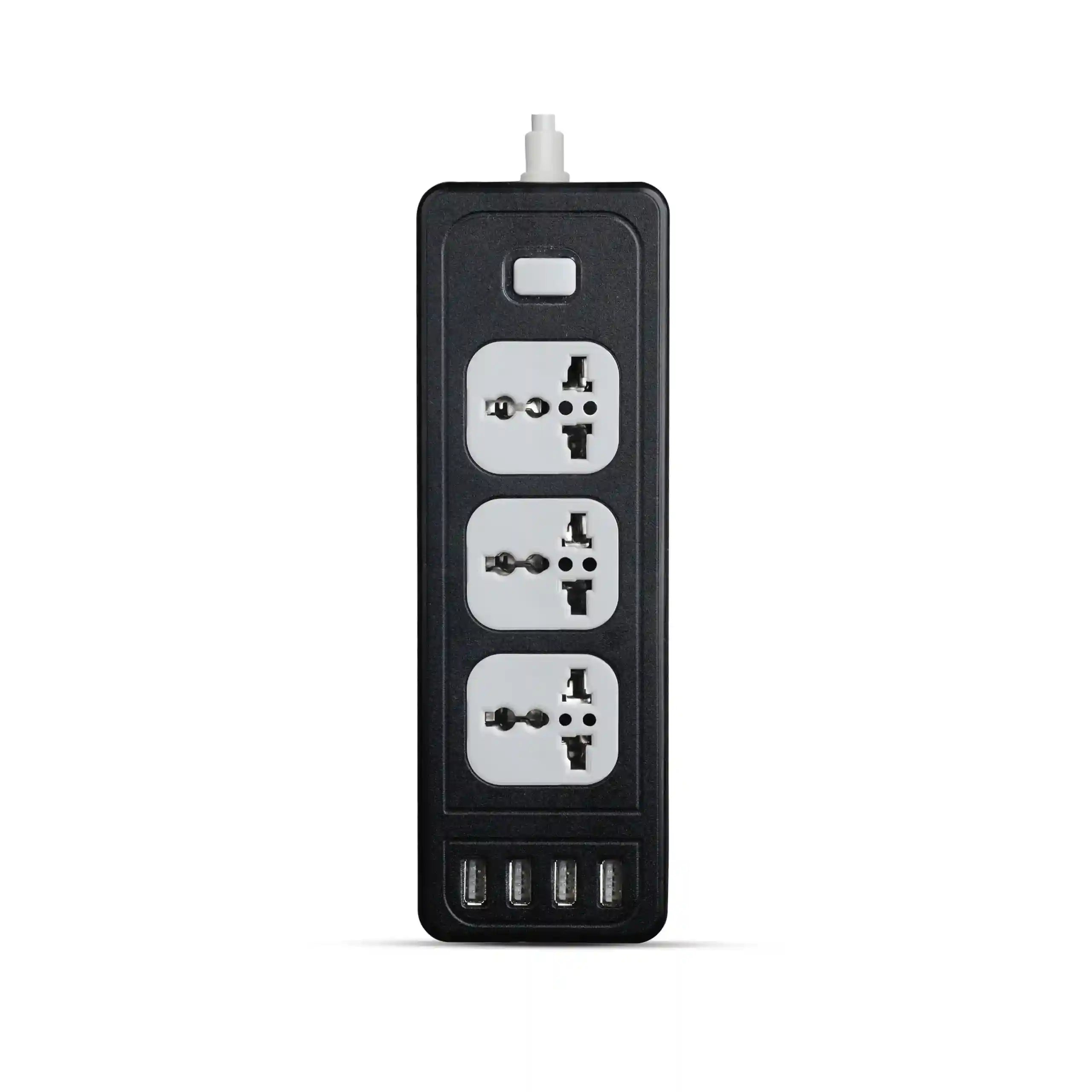 **G-Power GP310 Power Strip – Universal Smart Socket with 4 USB Ports, Overload Protection, 2M PVC Cable, 240V Max – Black** - Safqqa Egypt