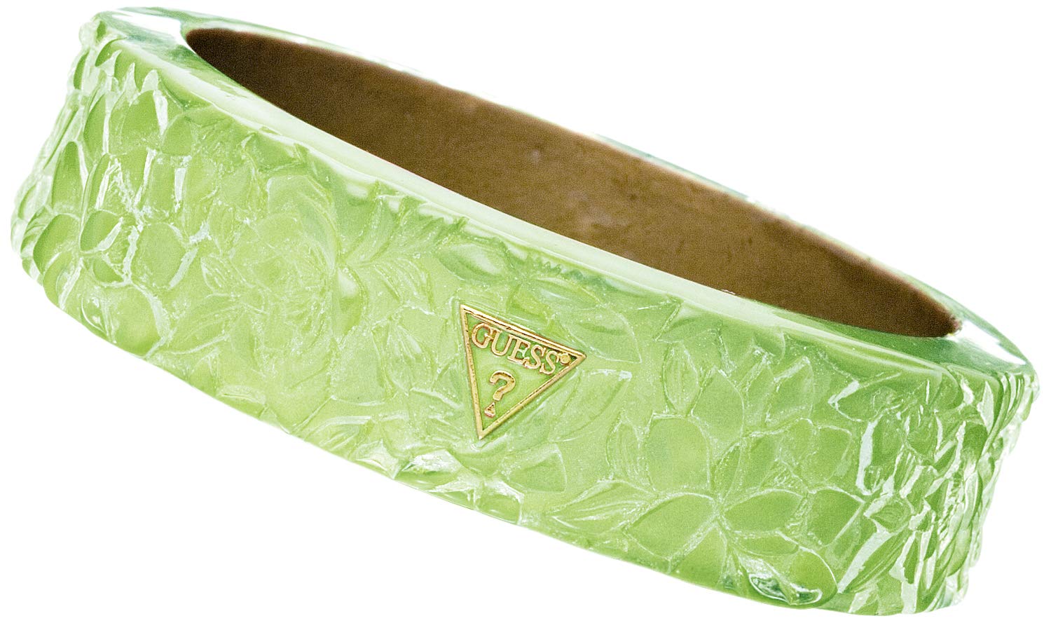 Guess Embossed-Flower Bangle for Women - Green