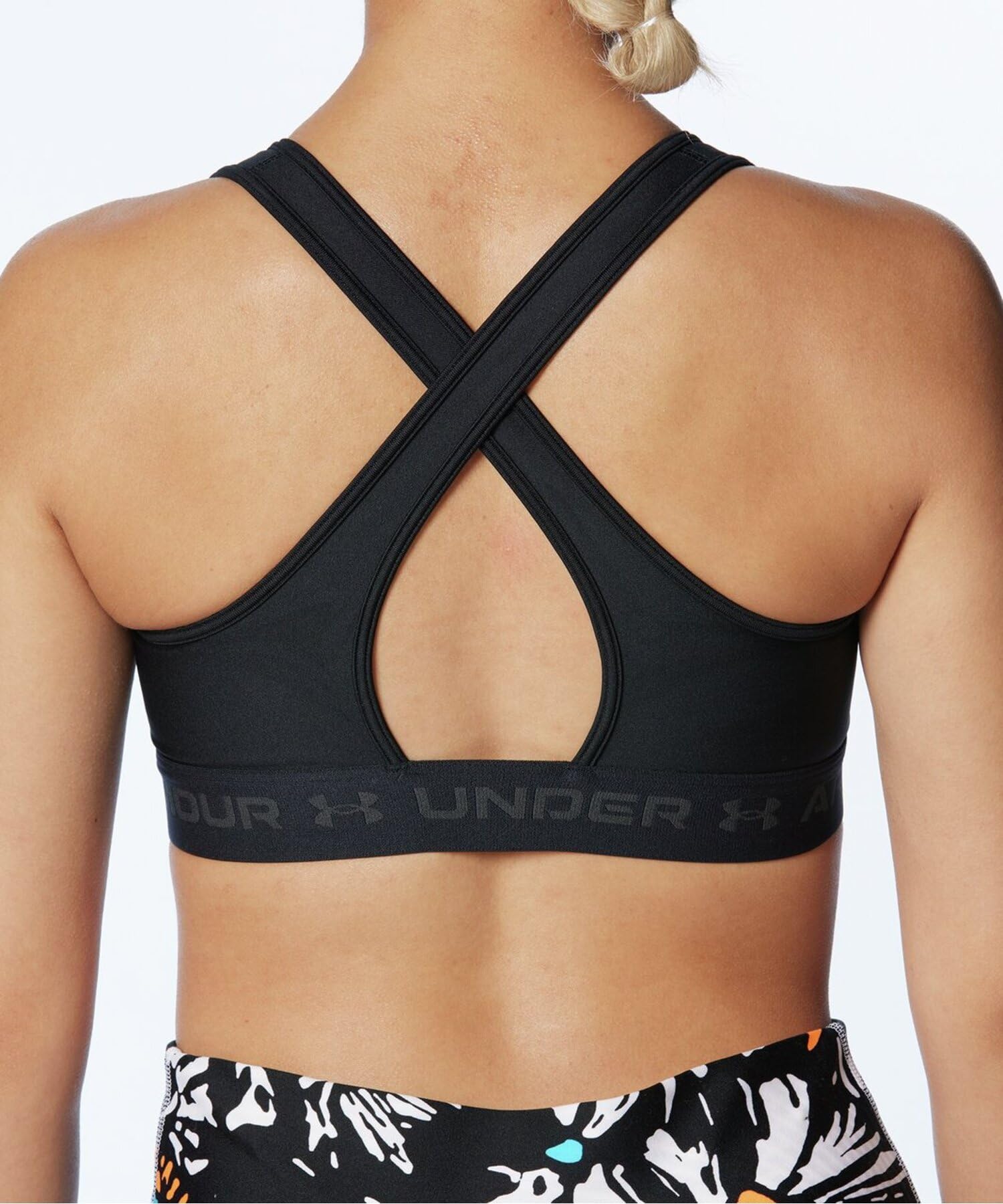 اندر ارمور حمالة صدر رياضية للنساء من يو ايه كروس باك ميد - اسود