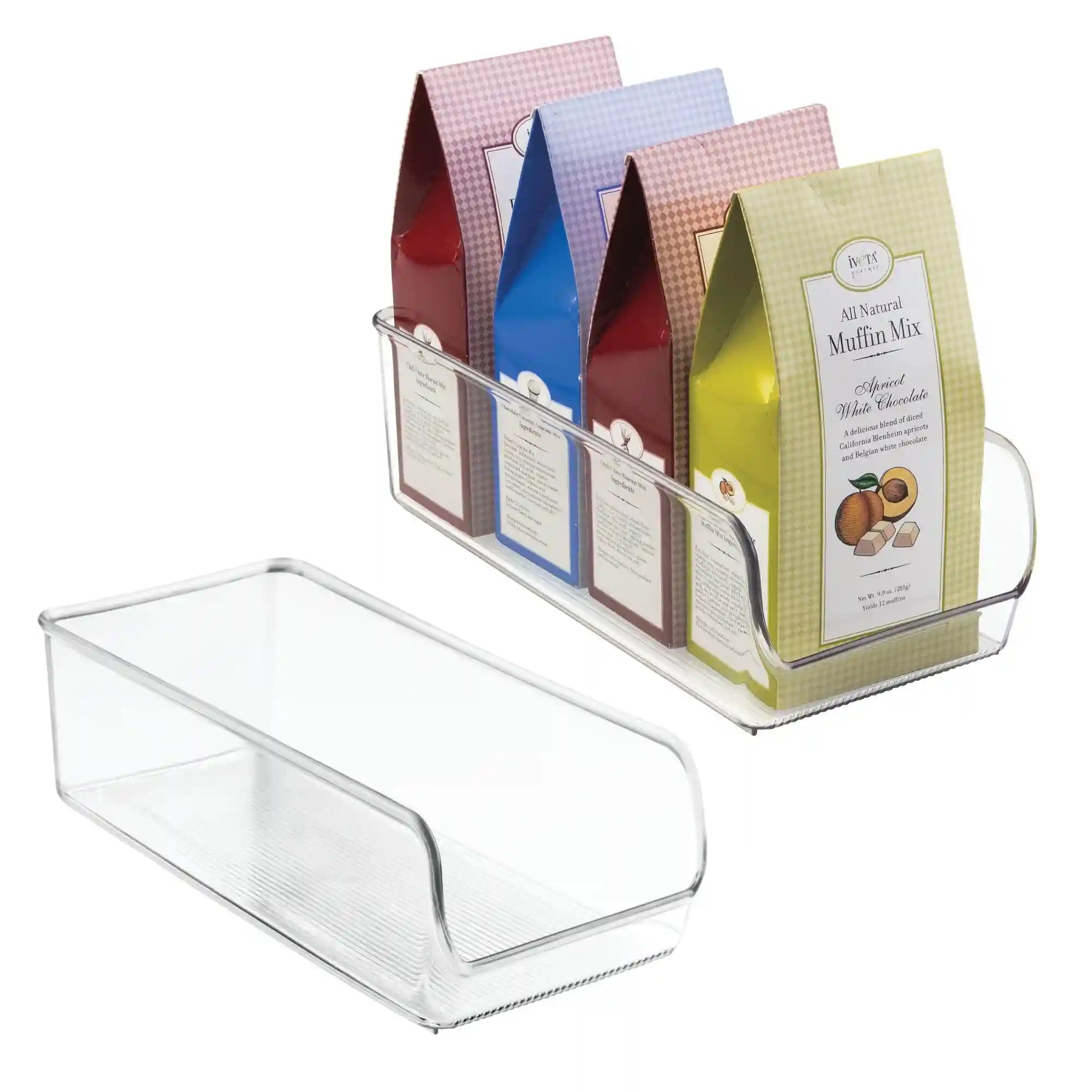 iDesign Linus Clear Storage Bins for Fridge and Freezer, Set of 2, 11" x 5.5" x 3.5", BPA-Free - Safqqa Egypt