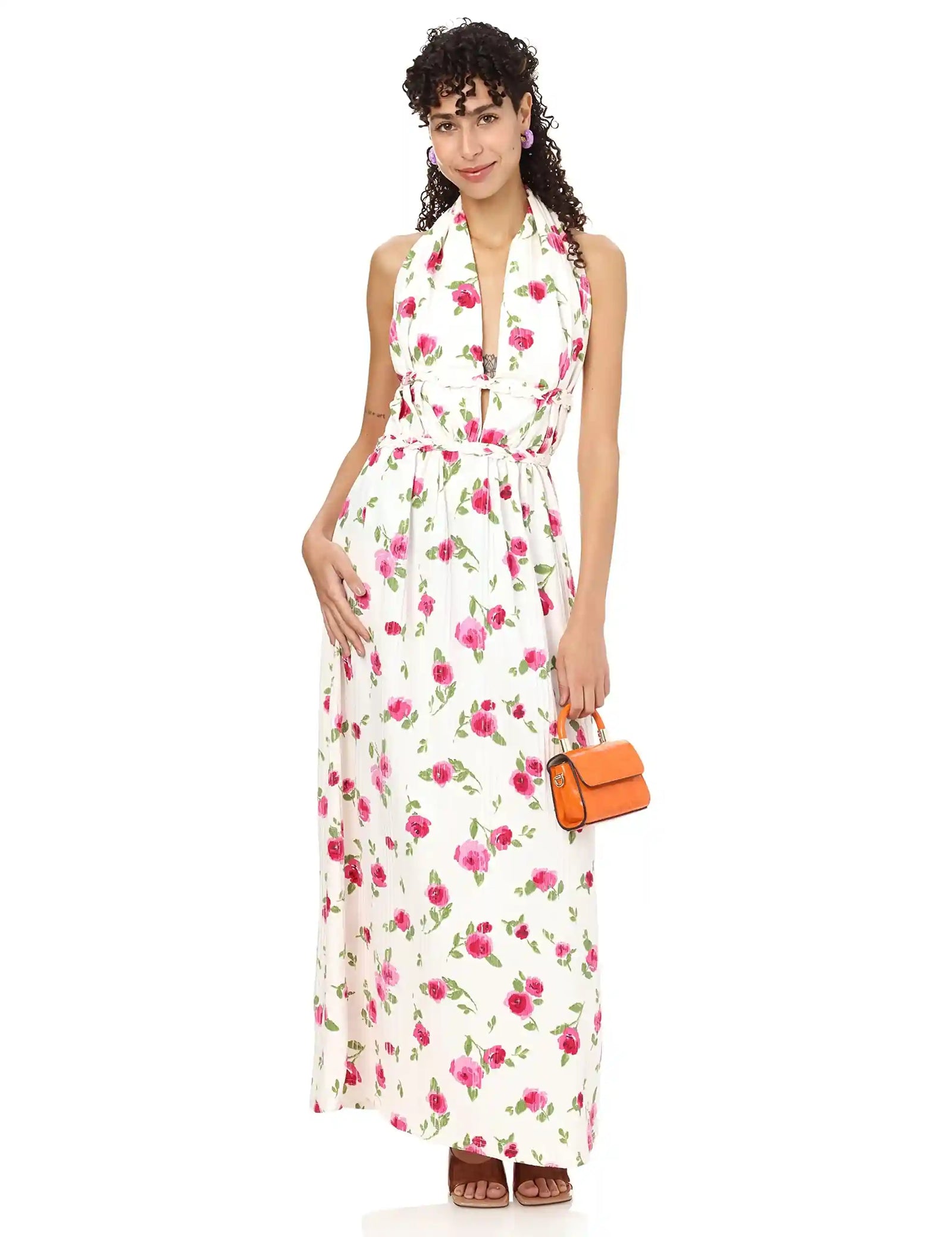 JAMILA Women halter maxi dress flowey DRESS - Safqqa Egypt