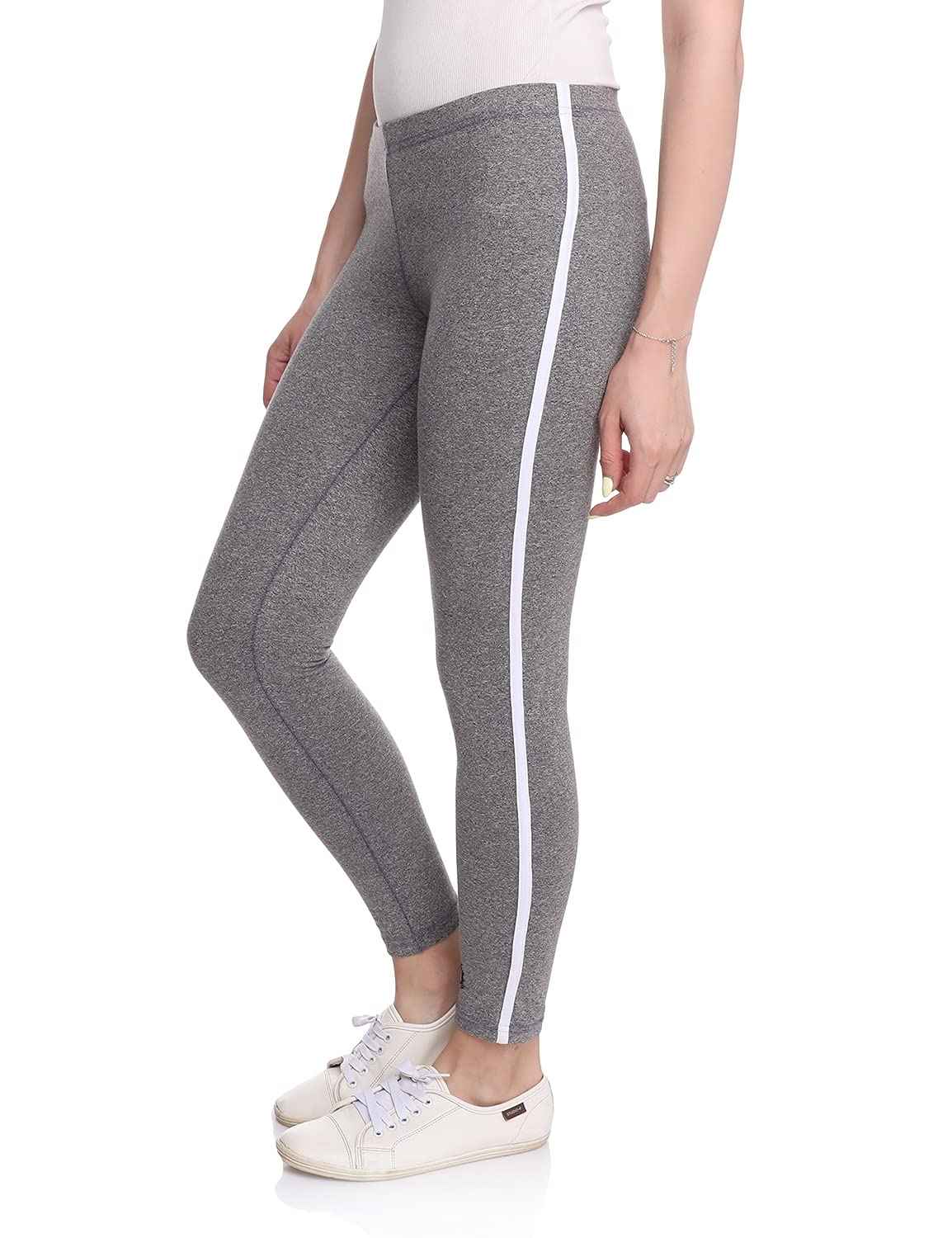 U Athleisure ankle Length Contrast Side Stripe Training Tights For Women - Safqqa Egypt