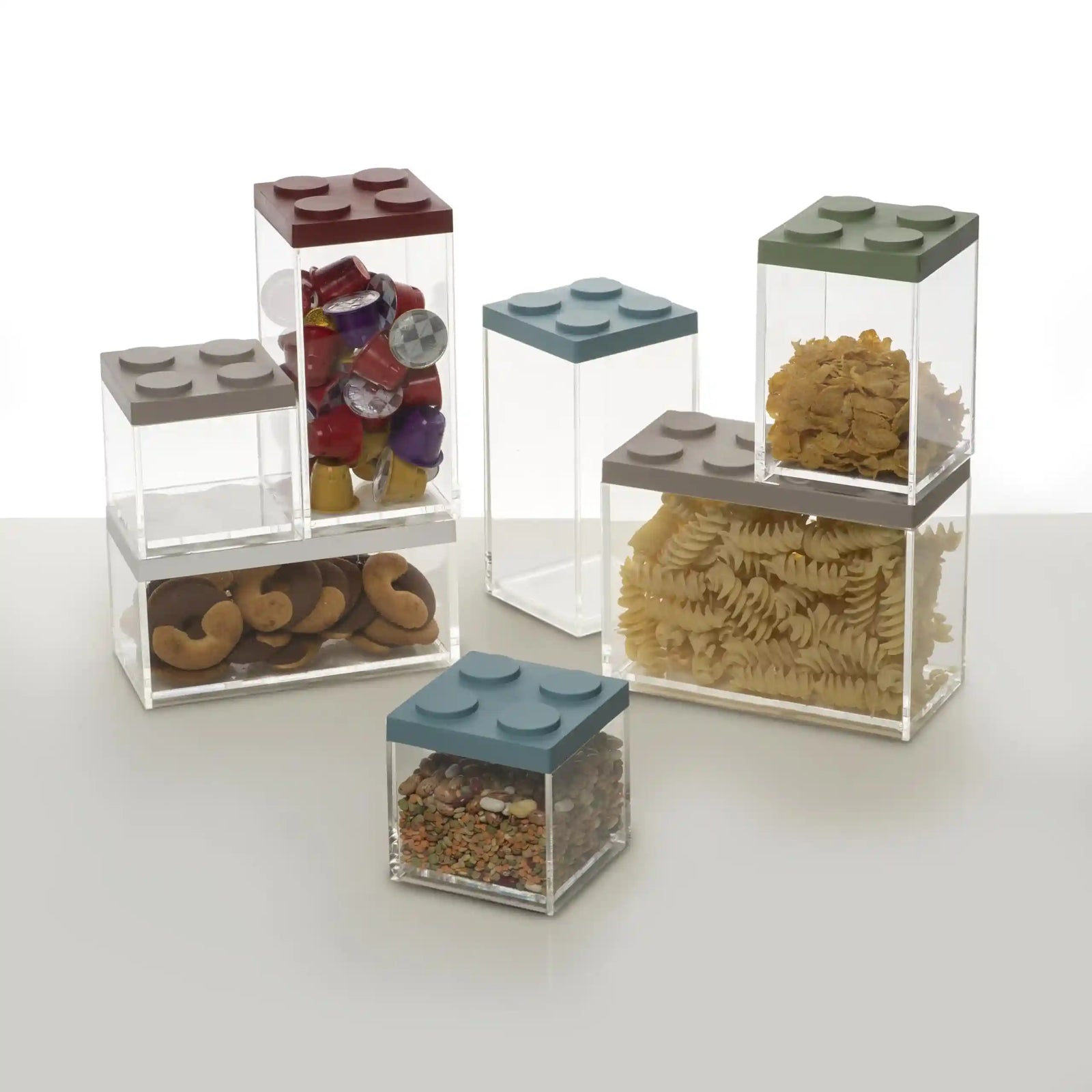 Omada Design Brickstore, Set of 2 Brick Containers of Different Sizes (1x 33.8 oz; 1x 50.7 oz) - Safqqa Egypt