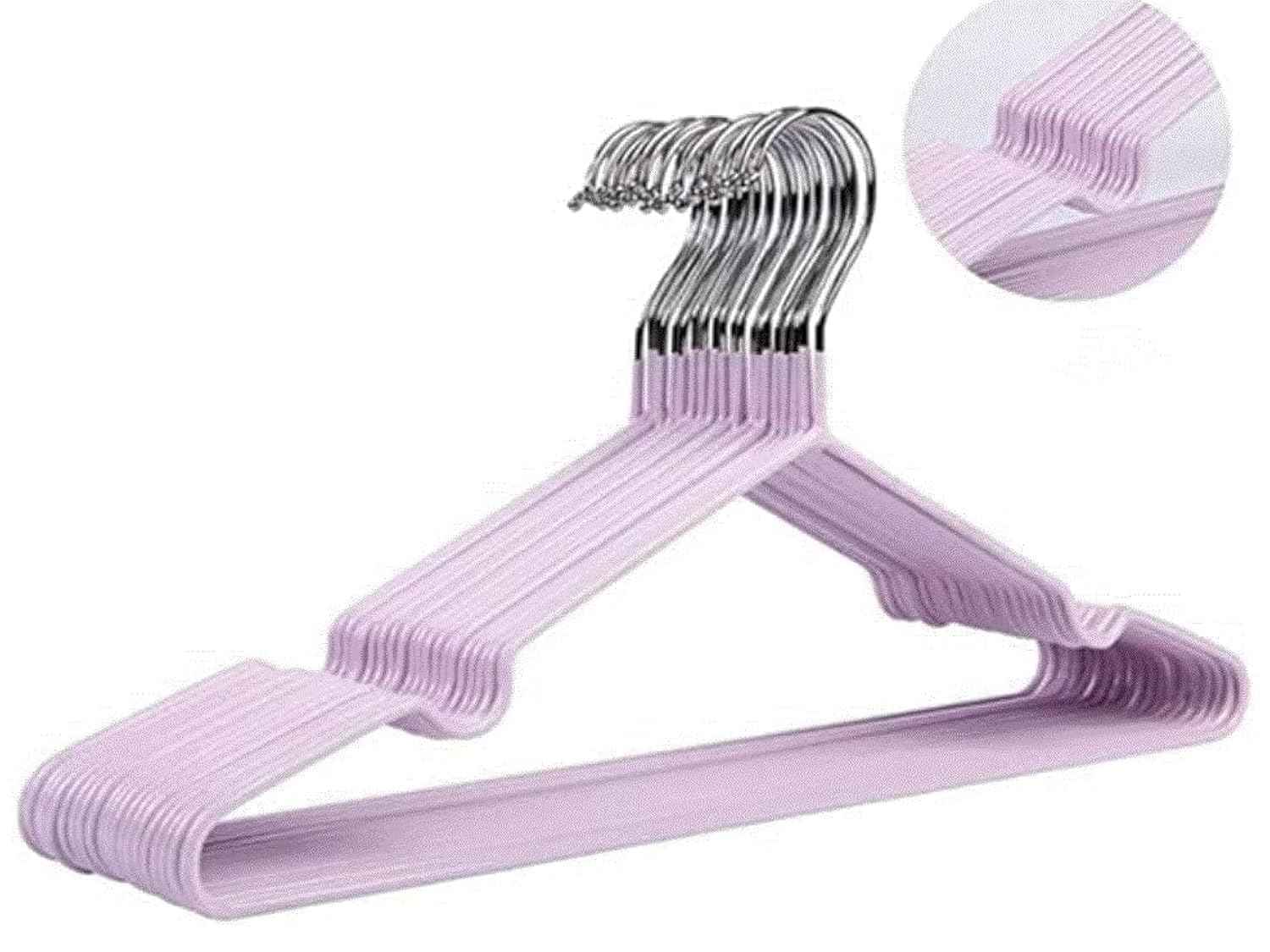 10 Pieces Clothes Hangers 40 * 20cm Household Metal Drying Rack Non-Slip Adult Clothes Hangers, Kids Hangers Prevent Clothes Slippage (Purple) - Safqqa Egypt