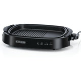BLACK+DECKER Electric Health Grill, 1500W, Family-Sized Non-Stick Griddle with Glass Lid, 5-Level Temperature Control, Cool-Touch Handles, Efficient Fat Draining, Dishwasher Safe, Black - GH1500-B5-Have Scratches
