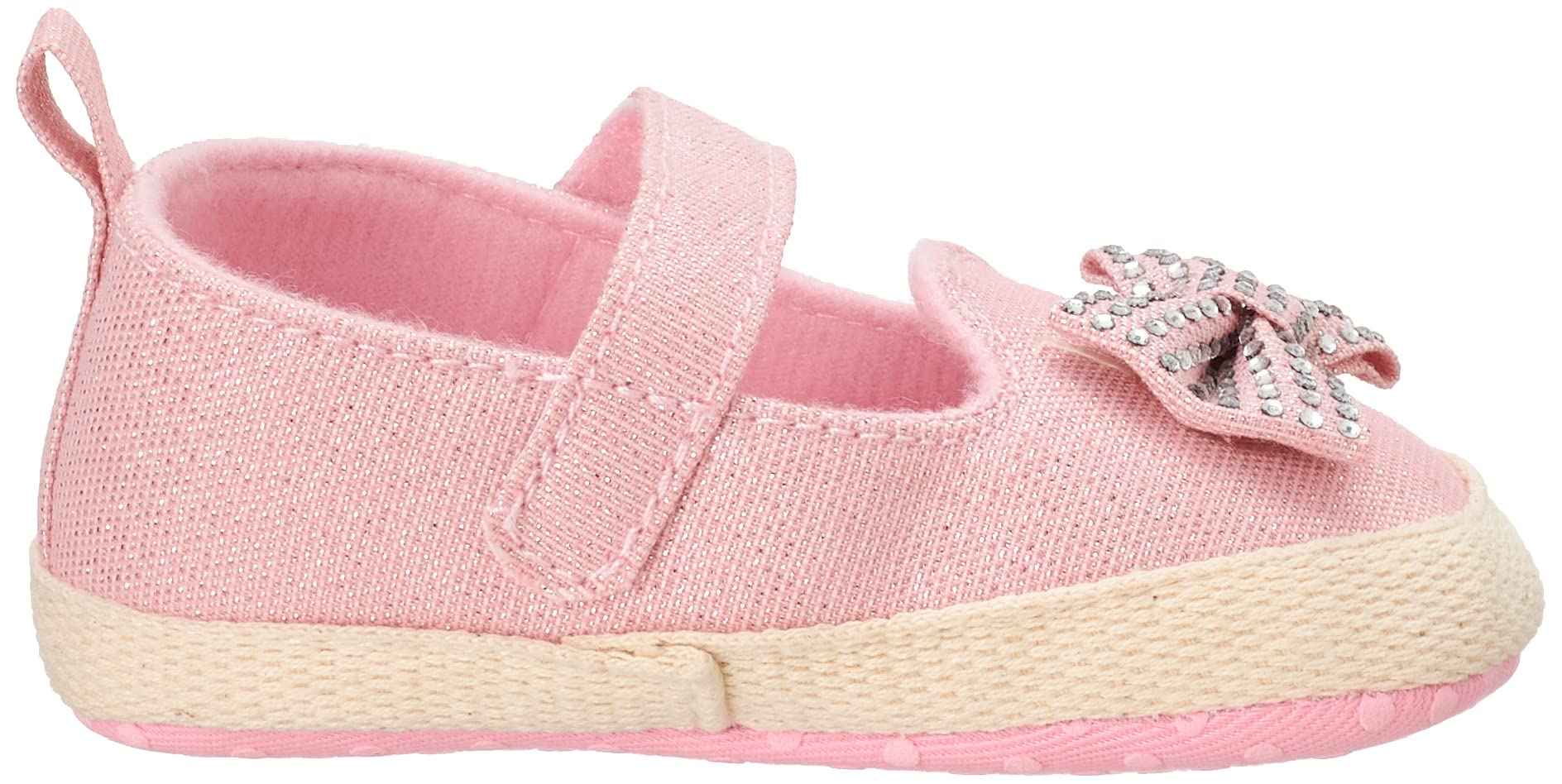 Mix & Max Velcro-Strap Bow-Detail Contrast-Sole Shoes for Girls - Pink, 9-12 Months - Safqqa Egypt