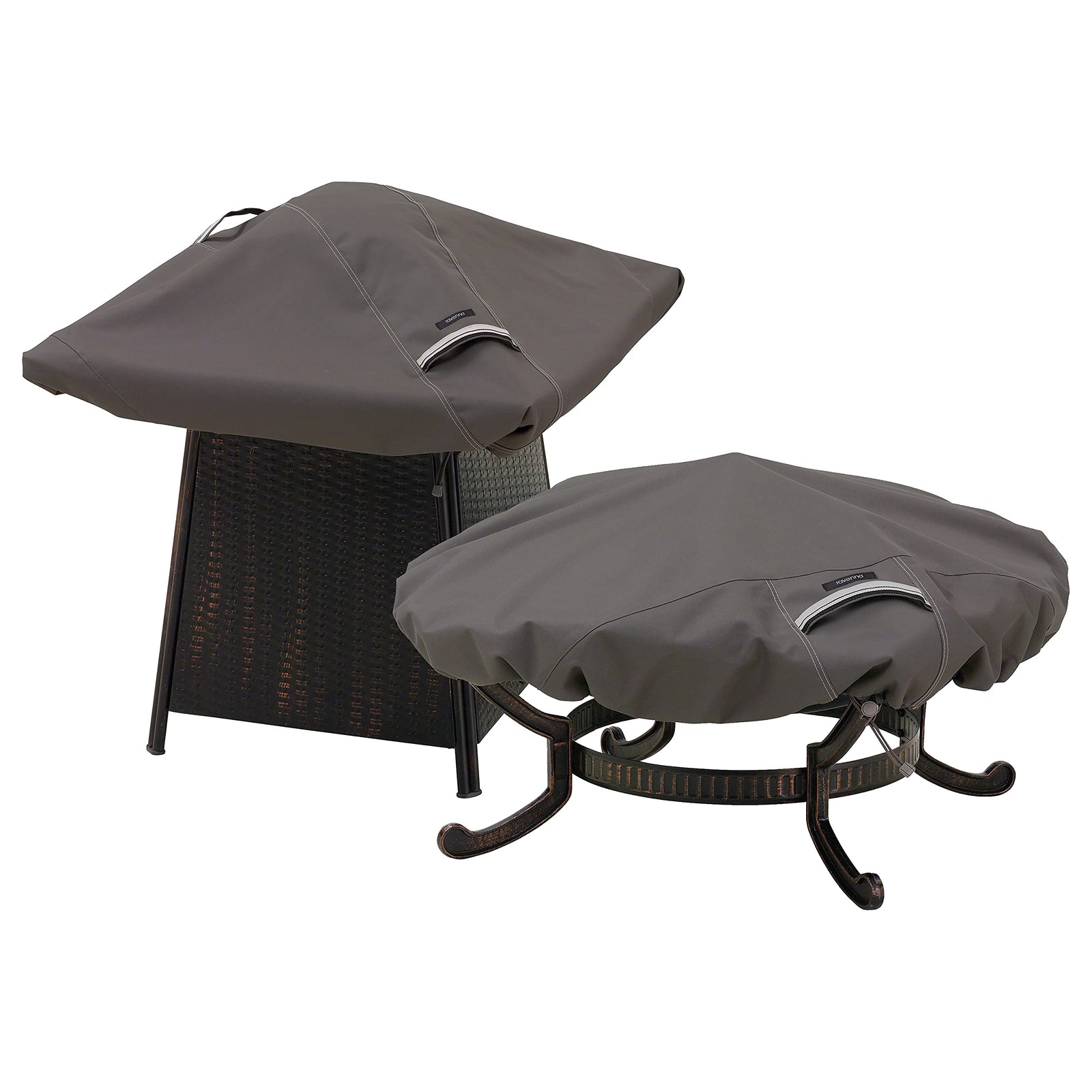 غطاء لموقد النار المربع 40 × 40 بوصة باللون البيج الرملي الأنيق. تم تصميم هذا الغطاء بجودة عالية لتحمل الظروف الجوية المختلفة، فهو مصنوع من قماش بوليستر متين مزوّد بطبقة مقاومة للماء لحماية موقد النار من المطر