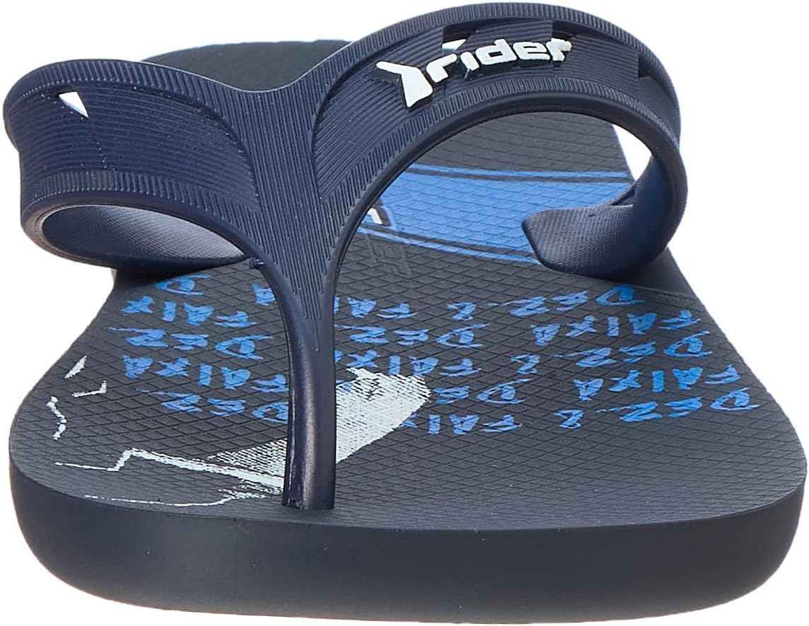 Rider Rubber Flip-Flop with Soft Padding - Black/Blue/White - Safqqa Egypt