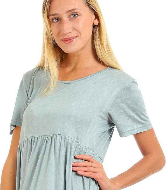 JAMILA Women Round Short Sleeves Tiered Dress DRESS - Safqqa Egypt