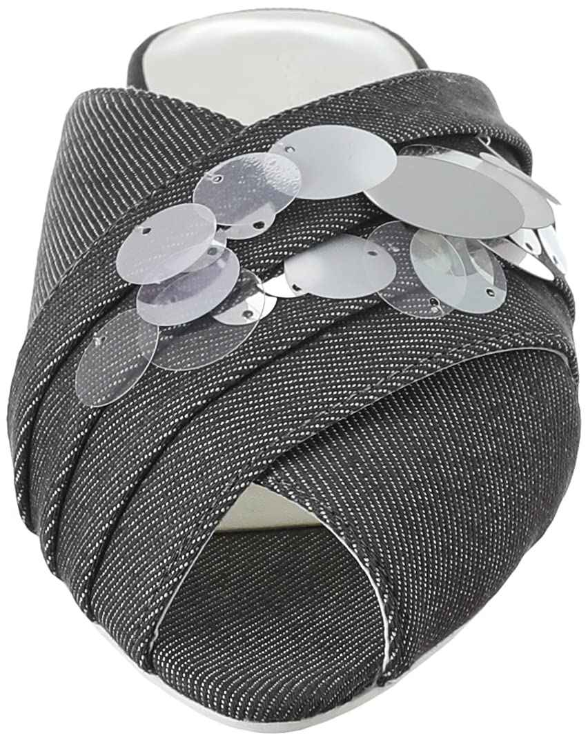 CHARLES & KEITH Fabric Sequin Embellished Peep Toe Plaid Flat Mules for Women - Safqqa Egypt