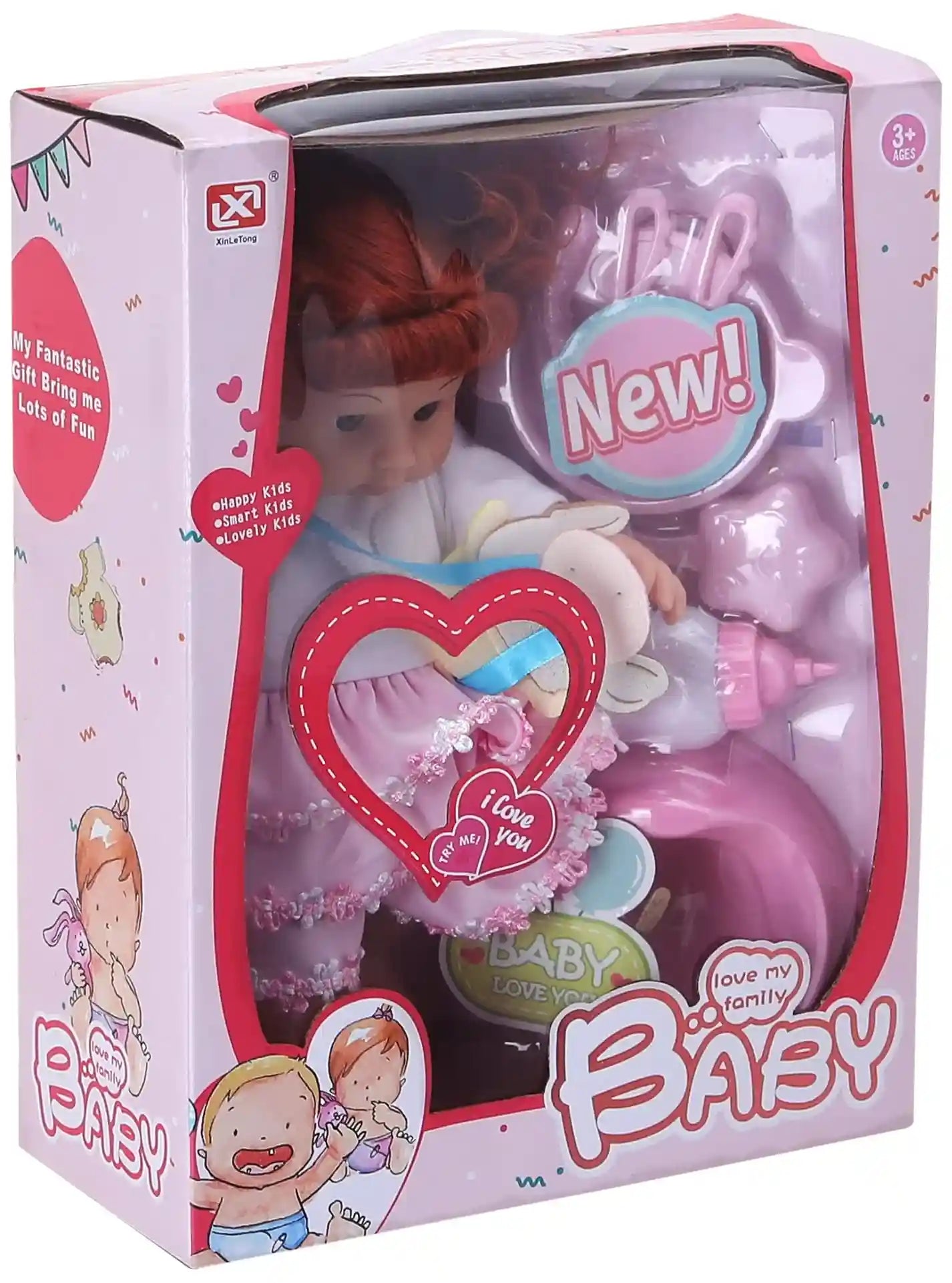 Xinle Tong Baby Doll with Accessories - 8 Pieces + 3 Years - Safqqa Egypt