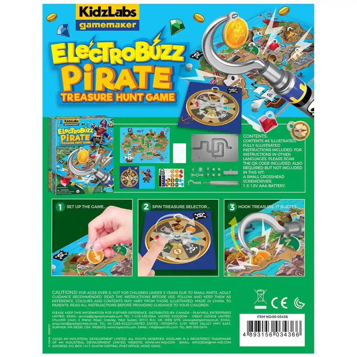 4M Electrobuzz Pirate Game from KidzLabs Gamemaker – Build, Play, and Compete, Test Your Steady Hand to Collect Treasures Without Setting Off the Buzzer, Ages 5+ - Safqqa Egypt