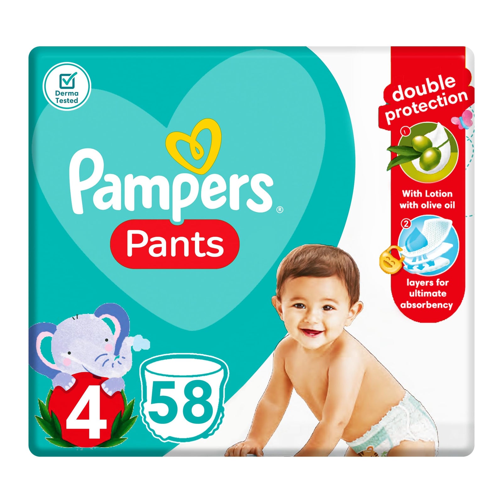 Pampers Pants Diapers, Size 4, Baby Diapers - Safqqa Egypt