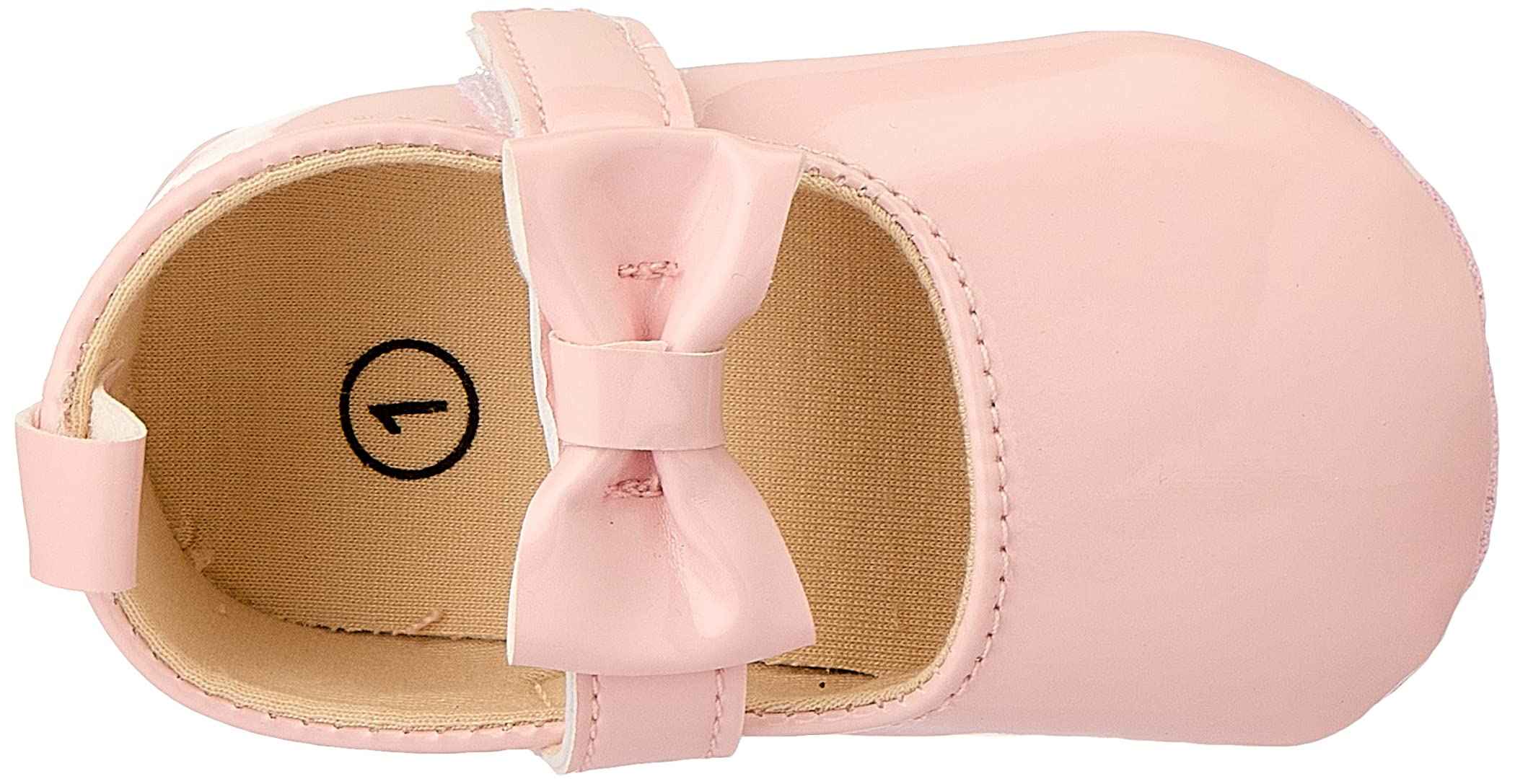 Mix & Max Front Bow Velcro Strap Shoes for Girls - Pink,0 - 6 Months - Safqqa Egypt