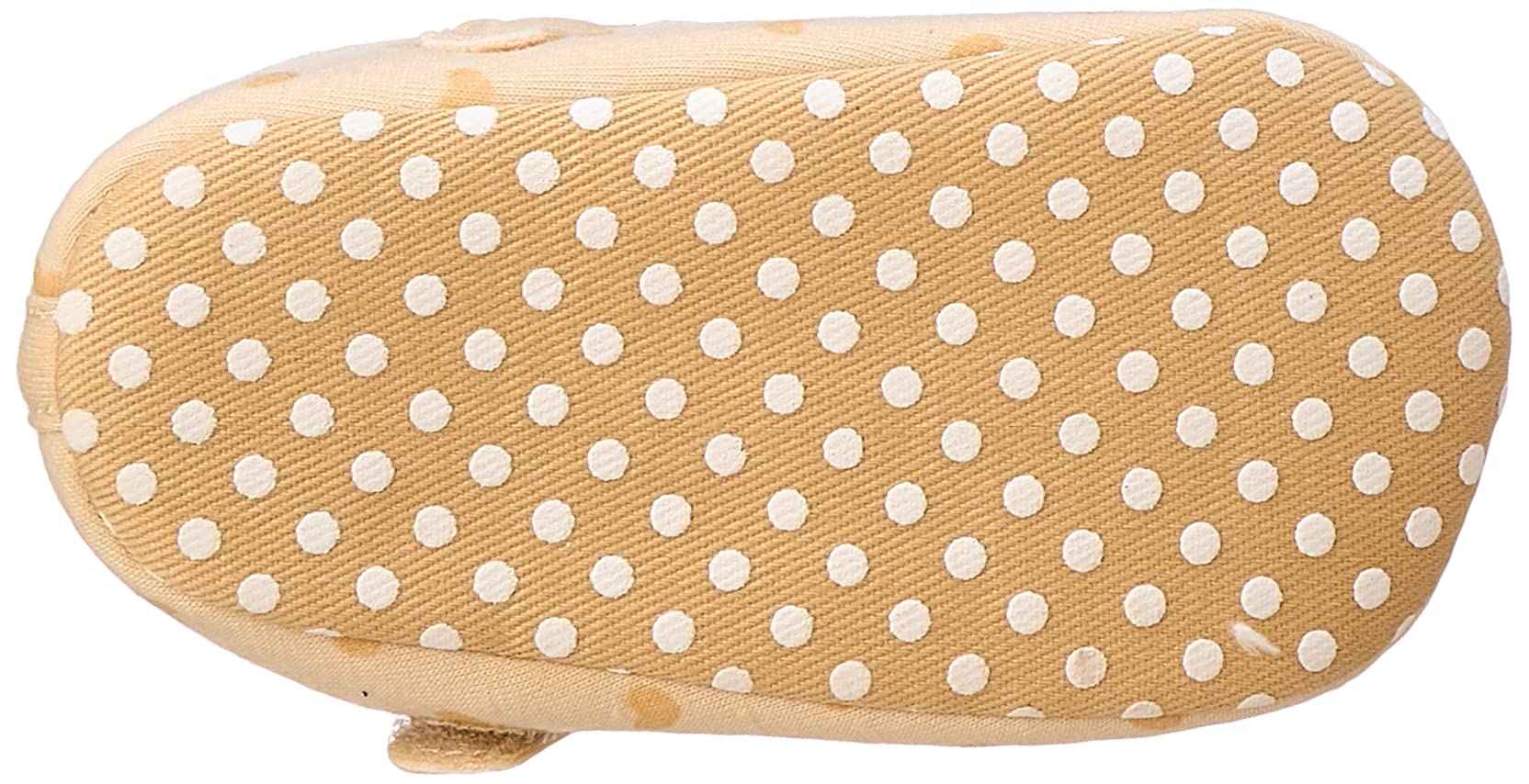 Mix & Max Hearts-Pattern Bow-Detail Mary Jane Shoes for Girls - Beige, 9 - 12 Months - Safqqa Egypt