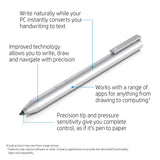 HP Pen Stylus with Pressure Sensitivity for Windows Pen Enabled Laptops, 18-Month Battery Life Precision Function Buttons Premium - Silver