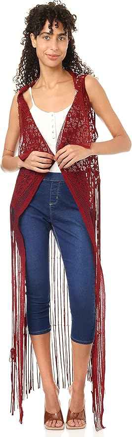 Jamila Women fringed net cardigan Sweater - Safqqa Egypt