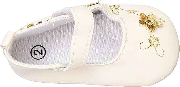 Mix & Max Girls’ Embroidered Flower High-Top Velcro-Strap Shoes - Safqqa Egypt