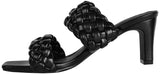 Pixi Faux Leather Square-Toe Braided Block-Heel Sandals For Women