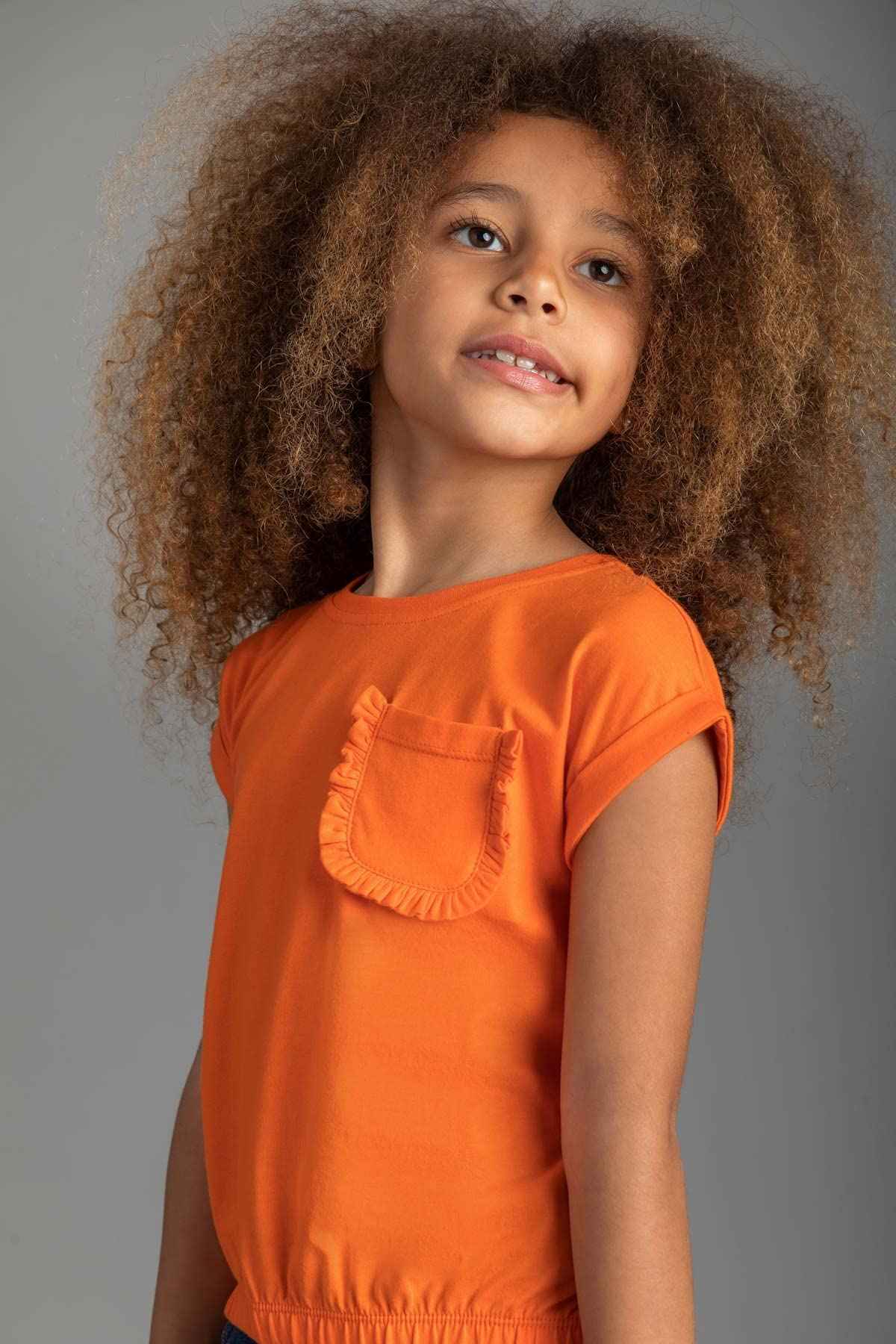 Concrete Girls' Blouse- Orange - Safqqa Egypt