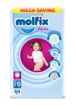 Molfix - Pants Diapers - Mega Pack - Xlarge Size 6 - 64 Pieces