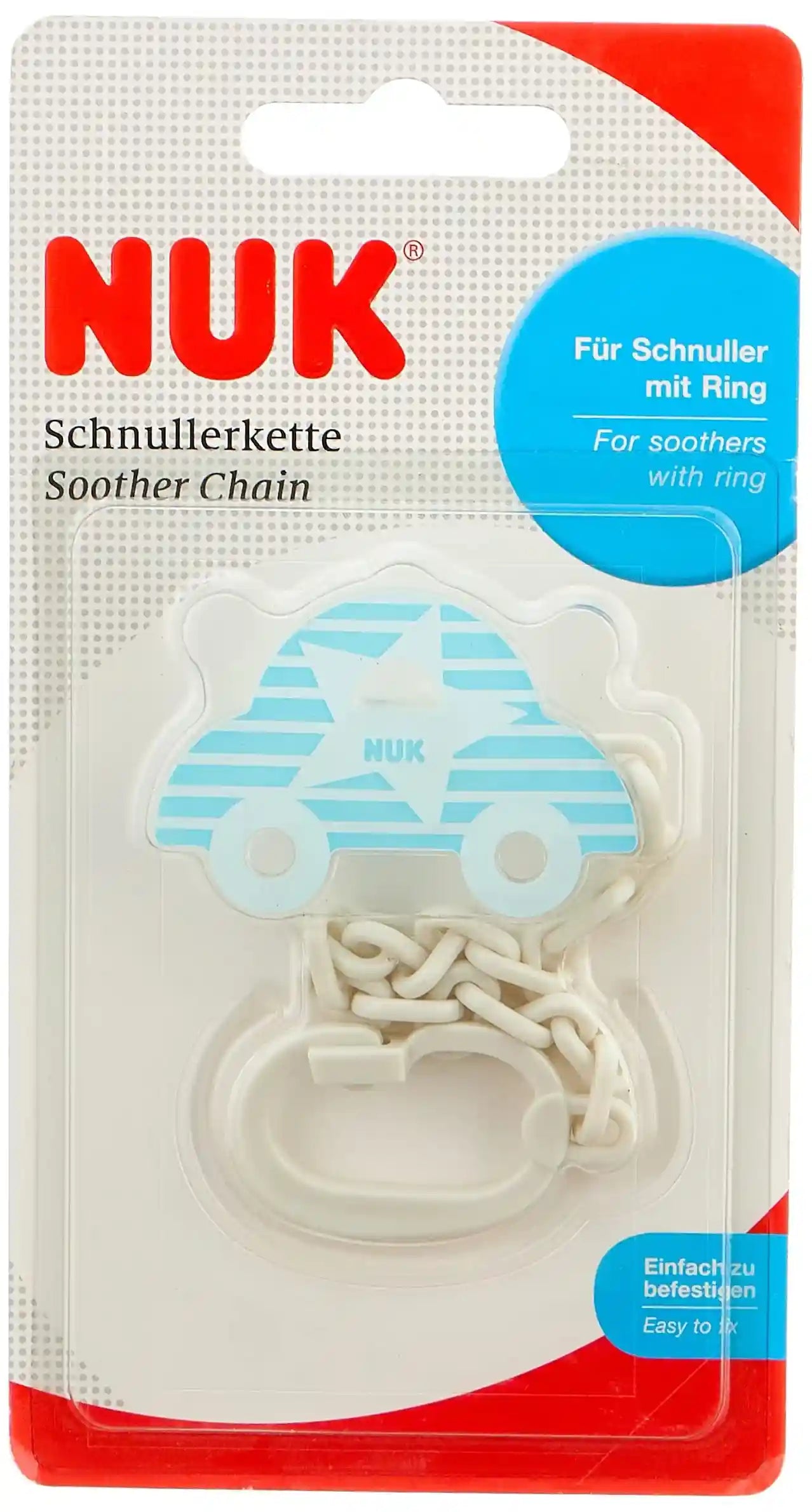 NUK Baby Soother Chain with Clip - Blue - Safqqa Egypt