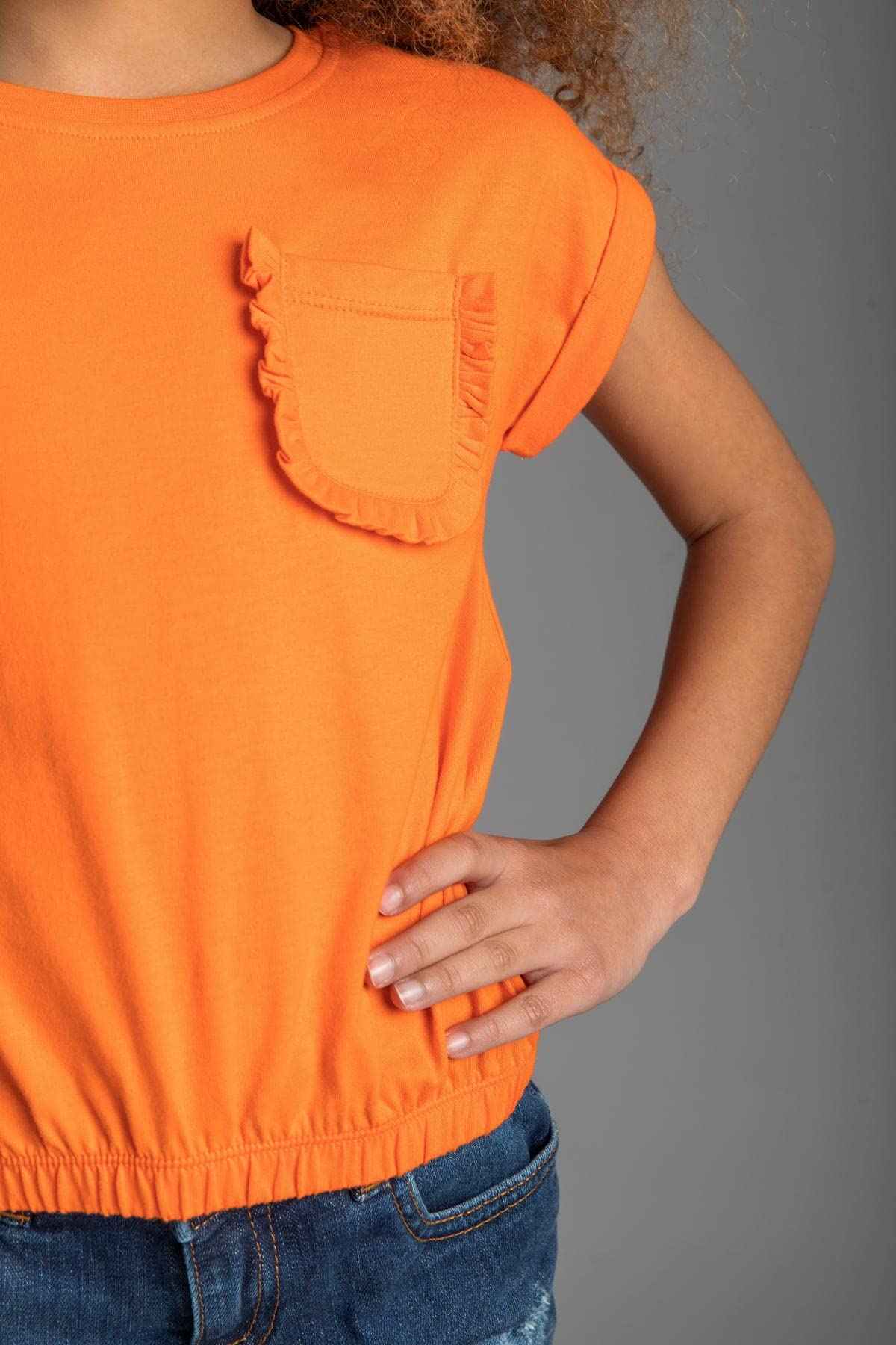 Concrete Girls' Blouse- Orange - Safqqa Egypt