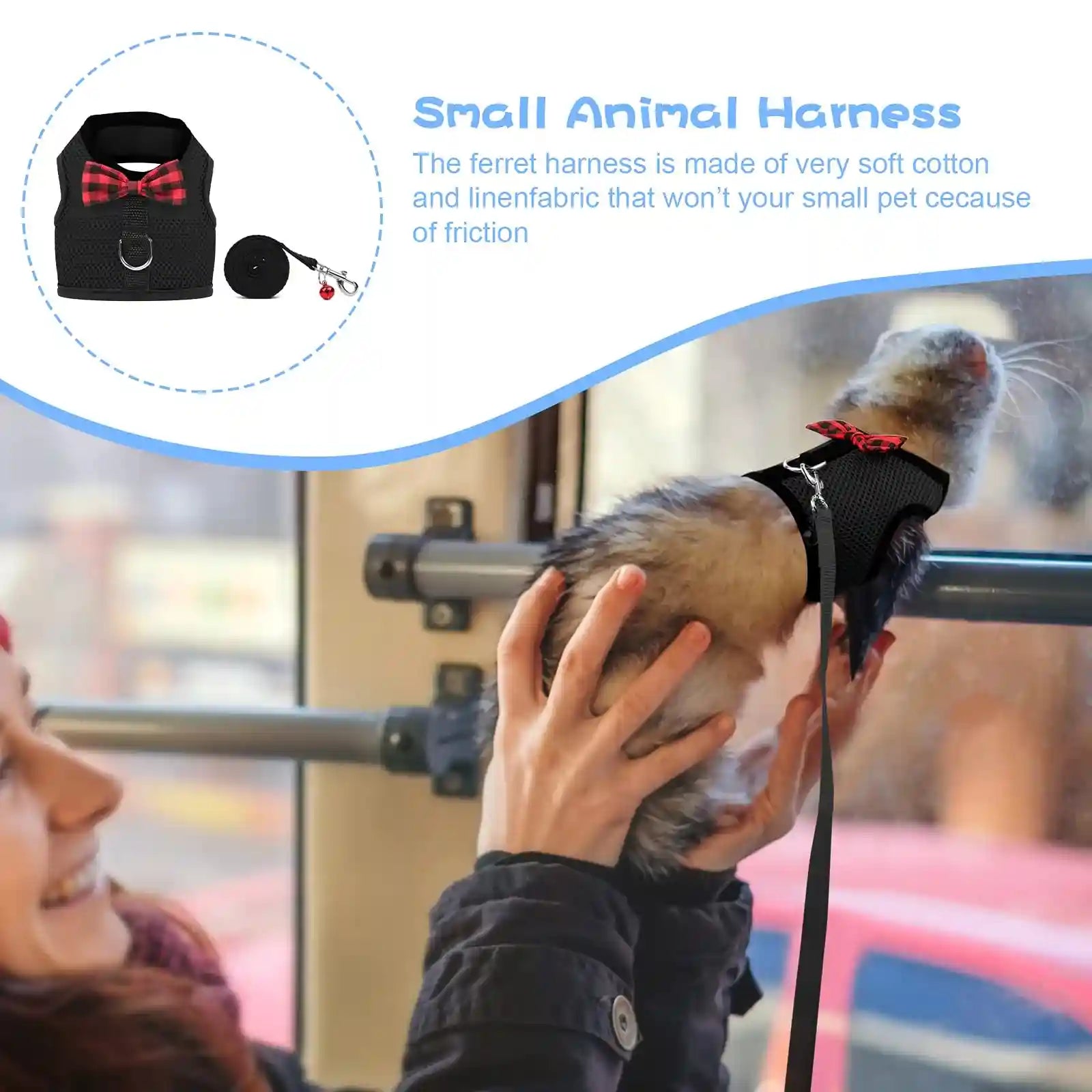 RYPET Torimfe Soft Mesh Small Animal Harness, Black - Safqqa Egypt